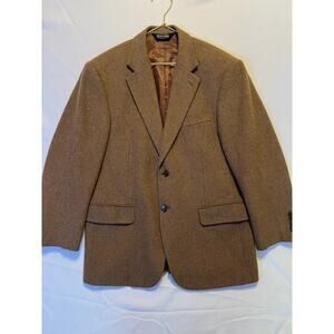 Men’s Stafford Brown Tweed Blazer Jacket Camel Hair Sport Coat Size 40R